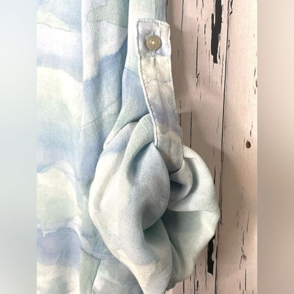 Bella Dahl Capri Button Down Shirt Blue M - Picture 5 of 9